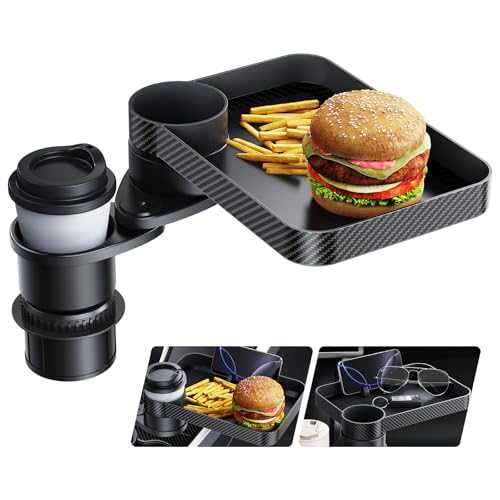 ELOHEI Car Cup Holder Tray Organizer, Detachable 360° Rotating Ca...