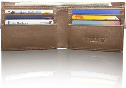Genuine Leather Wallet for Men | RFID Blocking | Slim Bifold Wallet with 8 Card Slots & 2 ID Windows | Durable and strong Stitching | Gift Box Included