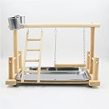 YZZR Puesto de Juego de Loros Estante de Juego de pájaros Estante de Juego de pájaros de Madera para Loro/Valla/Gimnasio/Juego de Juguetes con...