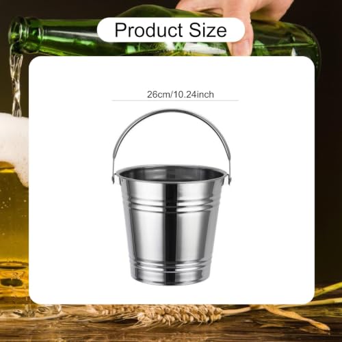 Nevera portátil de acero inoxidable de 26cm para hostelería, champán y cerveza 3
