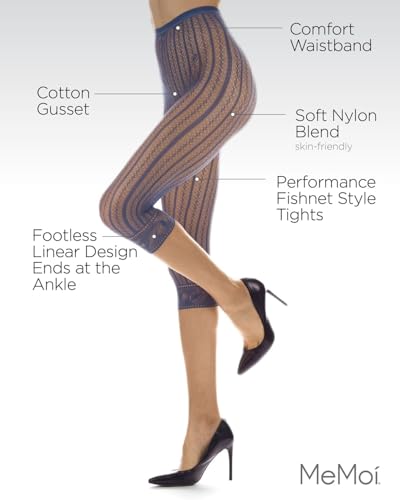 Image of MeMoi Fishnet Tights, Ankle Tights, Women's Pantyhose, Great for Flats, Boots, or Heels