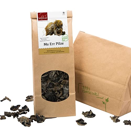 100g Bio Mu-Err Pilze - Getrocknete Pilze Vegan / Mu-Err Pilze - Judasohr - Auricularia judae | Pilze Wohlrab Cover