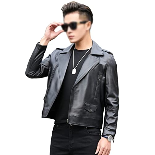 DUYHBAWRS Leather Men's Jacket Thin Suit Collar Slim Business Coat Fashion(XL Code)