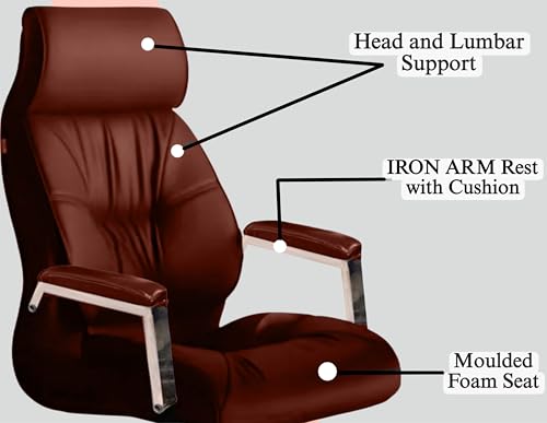 Image of S-91 BRON Executive Ergonomic High Back Boss Chair Leather Office Chair /Director Chair /Leatherette Executive Revolving Chair for Ultra Head Support