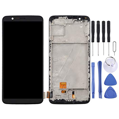Écran LCD TFT OnePlus 5T avec vitre tactile assemblée sur cadre noir