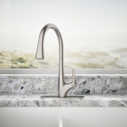 KOHLER R43210-VS Bevin™ Kitchen Sink Faucet with Pull Down Sprayer, Two-Function Sprayhead Kitchen Faucets, 1.5 GPM, Vibrant Stainless by Kohler - Used condition - Image 5