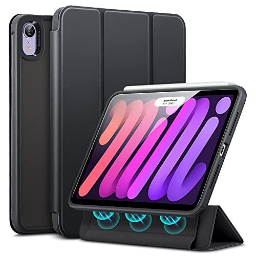 ESR ハイブリッドケース iPad Mini 6 (8.3インチ、2021) 対応、取り外し可能な磁気ケース、ハイブリッドバックカバー、リバウンドシリーズ、マットブラック
