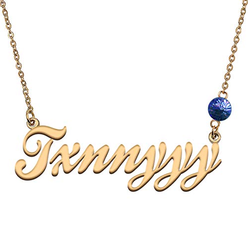 HUAN XUN Custom Choker Birthstone Txnnyyy Name Necklace Best