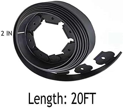 Landscape Edging; 20ft No Dig Garden Edging with 20 Stakes for Lawn,Flower Garden,Grass,The Yard,Lawn Edging 2 Inch Tall(Black, 20FT)