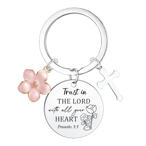 Christian Inspirational Gifts for Women Religious Keyring Christian Cross Keyring Bible Verse Gifts for Women Friend Sister Daughter Encouragement Present Faith Present Baptism Gift Bible Accessories