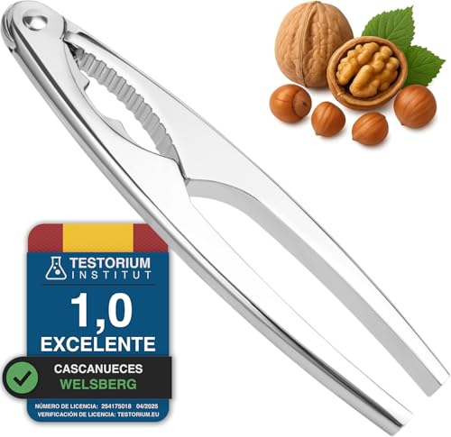 welsberg Cascanueces para Nueces, Abre-nueces de Metal, Cascanueces para Avellanas con Mango Ergonómico, Cascanueces para Todo Tipo de Nueces, Cascanueces para Langosta, Cangrejo