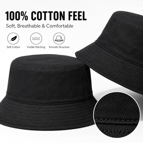 Image of Cotton Bucket hat, White, Unisex, Suitable for the Beach, Outdoor Camping and Everyday wear.