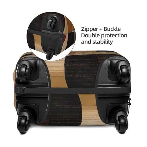 Brown And Tan Elastic Travel Luggage Cover, Washable Spandex Suitcase Protector, Anti-Scratch Fits 18-32 Inch4