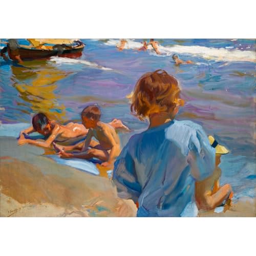 Tableau Joaquín Sorolla Niños en la playa Valence grand format 101,6x127 cm ARTICULOZY