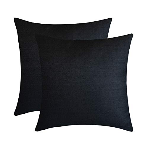 Image of The White Petals Black Throw Pillow Covers for Sofa, Couch & Bed (16x16 inch, Pack of 2)