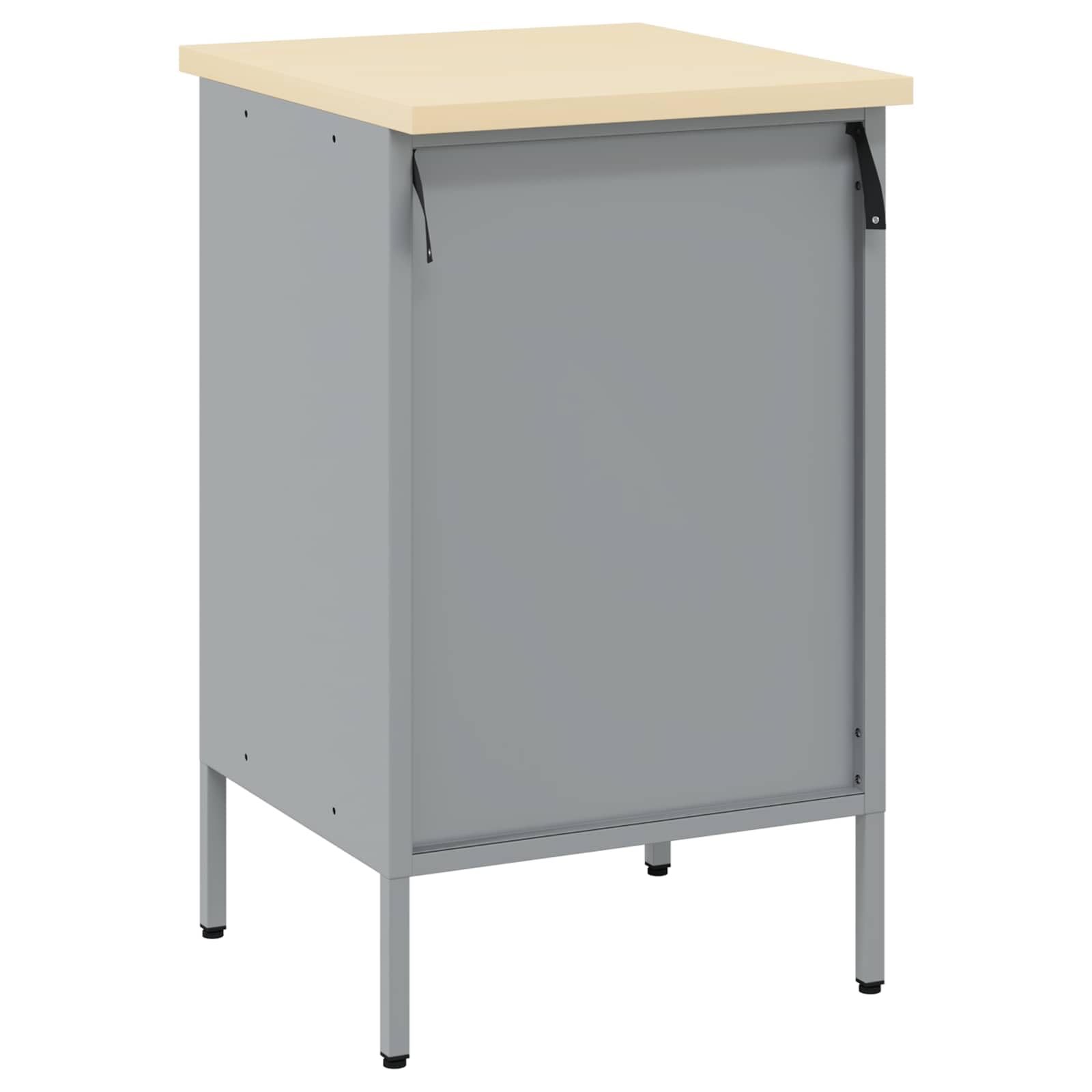 vidaXL Werkbank Rot und Grau 50 x 55 x 85 cm Ingenieure Holz und Stahl, Werkstatt, robuste Werkbank, rechteckiger Tisch, professioneller Arbeitsplatz für Bastler
