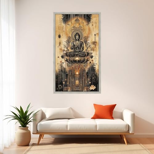 Affiche bouddha et impression fleur de lotus tableau zen décoration murale salon - 4