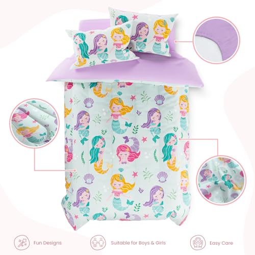 Image of SANDJEST Mermaid Bedding Twin for Girls, Ultra Soft Microfiber Comforter Set Twin Size with 3-Pieces, Comforters Bed Sets for Kid Children Teen Tween Bedroom Decor