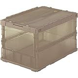トラスコ中山(TRUSCO) 薄型折りたたみコンテナスケル 50Lロックフタ付 ブラウン TSK-C50B-BR 収納ケース 収納ボックス