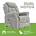 Elite Care Hainworth fabric Dual motor riser recliner electric chair with heat and massage - Choice of Colours (Grey)