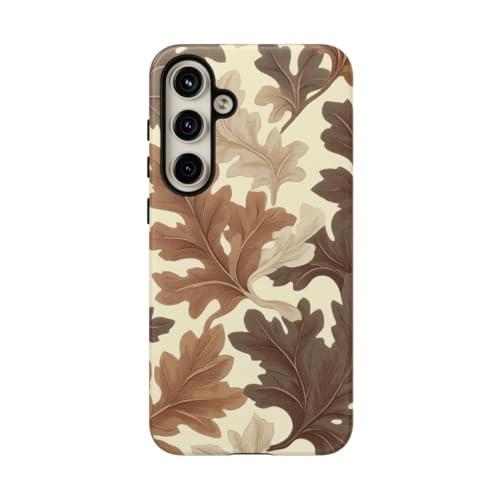 Coque Samsung S24 Plus motif feuille de chêne marron mat