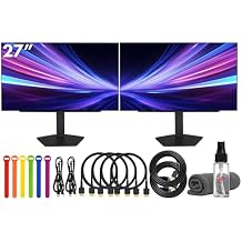 LG Ultragear OLED 27GX704A-B 27" QHD 25601440 Gaming Monitor 2-Pack | 240Hz OLED Display, 0.03ms Response, HDR, NVIDIA G-SYNC Compatible, FreeSync, HDMI & DisplayPort + Cable Ties + More
