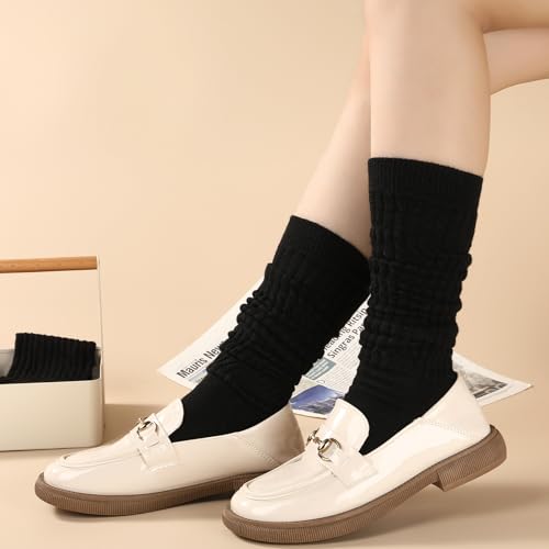 Image of Pleneal Slouchy Socks for Women Scrunch Sock Knit Chunky Crew Boot Socks