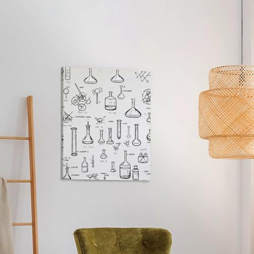 Tableau mural chimie idée cadeau originale en coton lin salon 40x50