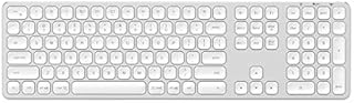 Satechi Aluminum Bluetooth Keyboard with Numeric Keypad - Compatible with 2022 MacBook Pro/Air M2, 2021 MacBook Pro M1 Pro & Max, 2021 iMac, 2021 iPad Pro M1, 2020 Mac Mini and More (Silver)