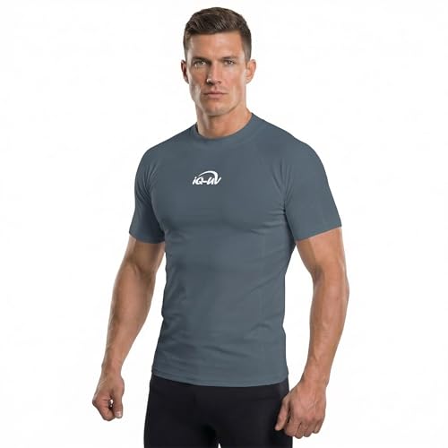iQ-UV Herren UV 300 Slim Fit Kurzarm T-Shirt, grau (ash), M (50)