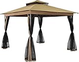 SUNA OUTDOOR 10 x 10 ft Gazebo Canopy Outdoor Shelter, Heavy Duty, Commercial Instant with Mosquito...
