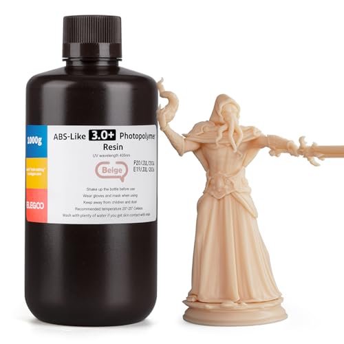 Image of ELEGOO ABS-Like Resin 3.0+, Upgraded 3D Printer Photopolymer Resin, Higher Heat-Resistance Fast Curing High Precision Non-Brittle,Beige 1000g