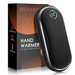 Scaldamani ricaricabile, 10000 mAh, scaldamani elettrico portatile, Power Bank con 15 ore di calore duraturo, display digitale, 3 livelli di calore USB, scaldamani per campeggio, regalo per donne e uomini