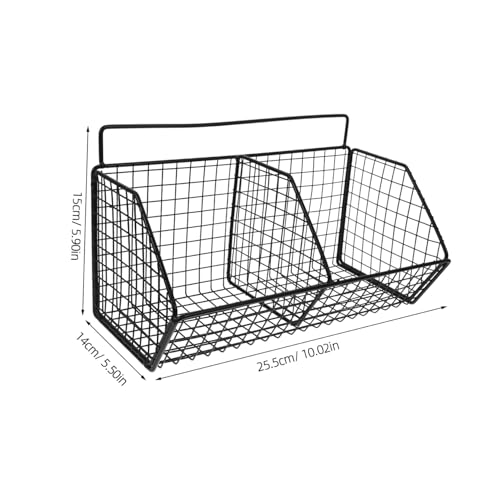 Cesta de almacenamiento de pared negra con compartimentos multifuncionales 3