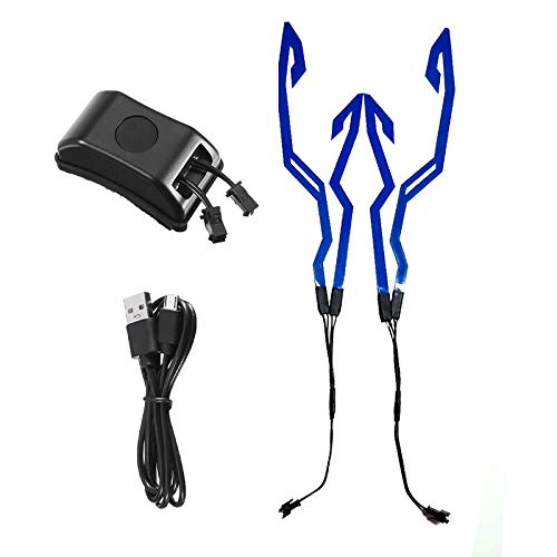 Tuoservo Luz LED recargable para casco de motocicleta, luz USB, señal intermitente, tira luminosa, tira universal impermeable (azul)