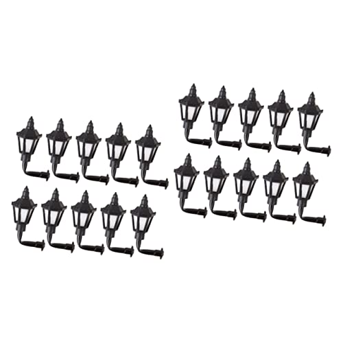 Yardwe 20 Pz Micro Paesaggio Ornamento Luce Mini Lampioni Stradali Lampada Da Parete a Led Vintage Casa Delle Bambole Applique Da Parete Luci Di Scena Acciaio Inox Più Abs Arredamento