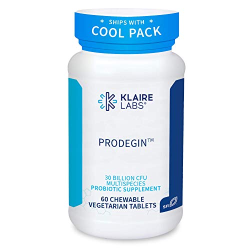 Klaire Labs Prodegin Chewable Probiotic - Powerful Oral Health Support 30 Billion CFU Blend with L. salivarius for Men & Women, Hypoallergenic, Post-Bariatric & GI Support (60 Tablets)