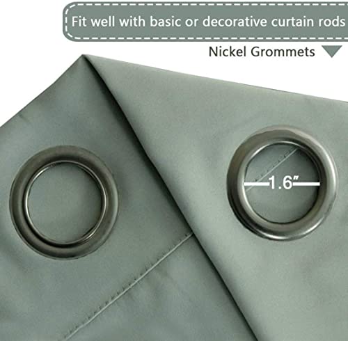 Image of H.VERSAILTEX Blackout Patio Curtains 100 x 84 Inches for Sliding Door Extral Wide Blackout Curtain Panels Thermal Insulated Room Divider - Grommet Top, 7' Tall by 8.5' Wide - Light Sage