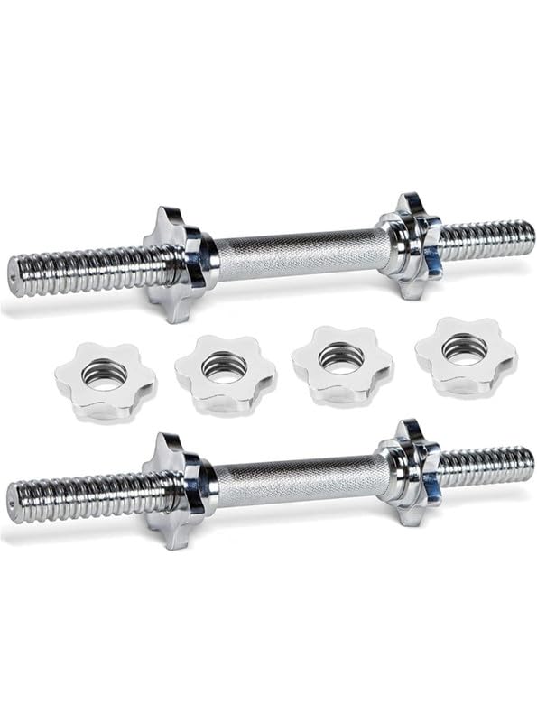 14 INCH DUMBBELL ROD PAIR STAR NUT (SOLID 28 mm),WEIGHT ADJUSTABLE DUMBBELL ROD,WEIGHT LIFTING BAR,TRAINING & EXERCISE,GYM & HOME USE, (PACK OF 2 PCS) WITH STAR NUT