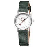 Marca: Mondaine Mondaine Reloj Clásico  Textil reciclado verde parque de 30 mm con costura y forro de corcho
