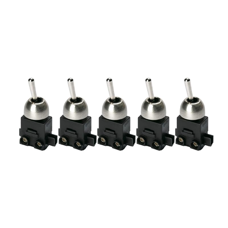 ORION LIGHTSTYLE 5 x built-in lever switch, 5 pieces, ON/OFF 250 V, 1-pole lamps, 2 (1) A LS-2, gold, silver