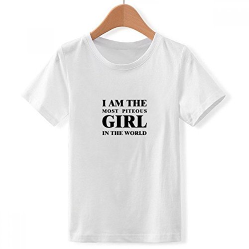 T-Shirt Ras du Cou Blanc Imprimé Multicolore Original Coupe Ample Garçon Taille XL