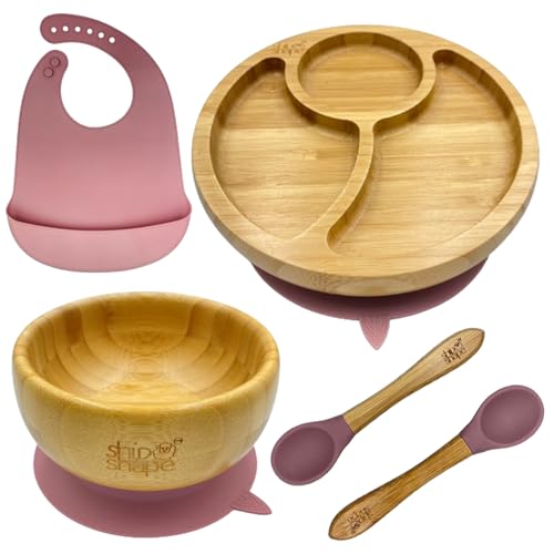 Ship Shape - Kindergeschirr Set Bambus Kinderteller Unterteilt - 2 x...