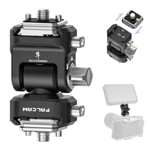 Ulanzi FALCAM F22 �f���A�� �N�C�b�N�����[�X�Z�b�g �J�������j�^�[�}�E���g �z���_�[ �v���[�g�t�� �~�j �_�u���{�[���w�b�h 1/4"�l�W ���E360�x��]�\ �O��180�x���߉\ 2way�t���[�h�w�b�h �N�C�b�N�}�E���g �u���P�b�g 