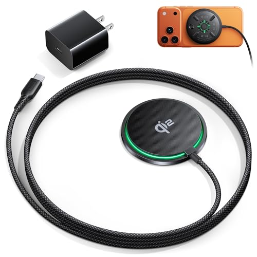 INIU Magnetic Wireless Charger Original Qi2 Certified 15W Fast MagSafe-Compatible Wireless Charging Pad Cooling Fan Travel Charger with Samrt Phone Protection for iPhone 17-12 & AirPods 4-2 Gamers