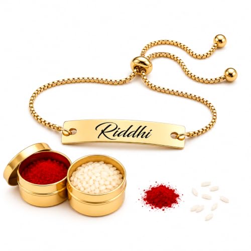 Image of Unisex-Adult Customized Name Rakhi For Brother