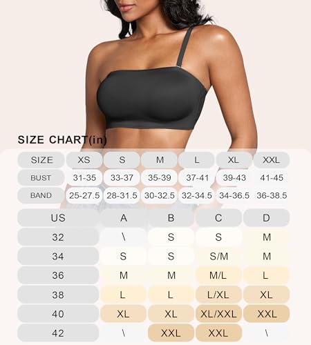 Image of DEANGELMON Strapless Bras for Women Non-Slip Silicone Bandeau Seamless Tube Top Bralette Comfy Non Padded Stretchy Stylish