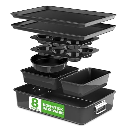 NutriChef 8-Piece Bakeware Set in Stackable Design
