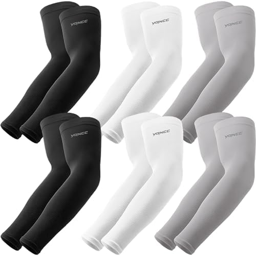 YQXCC 4 Pairs UV Sun Protection Arm Sleeves - Tattoo Cover Up - UPF 50 Sports Compression Cooling Sleeve for Men & Women