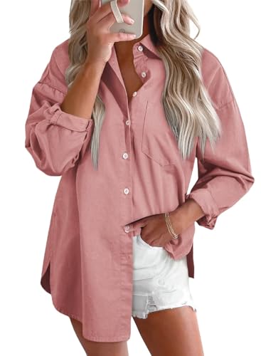Astylish Women Denim Shirt Button Front Blouse